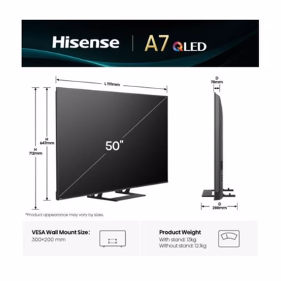 Immagine di Tv 50" 4K (3840x2160) HISENSE 50 A79Q QLED 4K UHD SMART VIDAA + SUBWOOFER POSTER 50A79Q