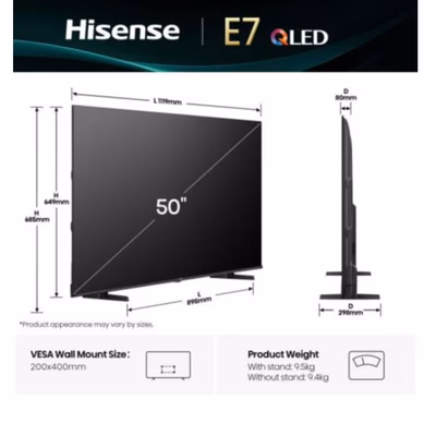 Immagine di Tv 50" 4K (3840x2160) HISENSE 50 E79Q QLED 4K UHD SMART VIDAA 50E79Q