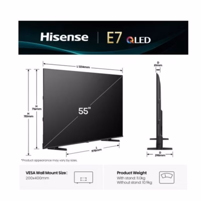 Immagine di Tv 55" 4K (3840x2160) HISENSE 55 E79Q QLED 4K UHD SMART VIDAA 55E79Q