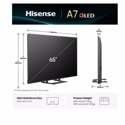 Immagine di Tv 65" 4K (3840x2160) HISENSE 65 A79Q QLED 4K UHD SMART VIDAA + SUBWOOFER POSTER 65A79Q