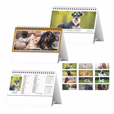 Immagine di Calendario da tavolo 19x14,5 Cani e Gatti 100+