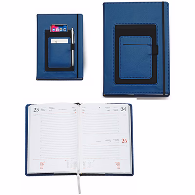 Immagine di Agenda con tasca portacellulare giornaliera 15x21 bianco 30+
