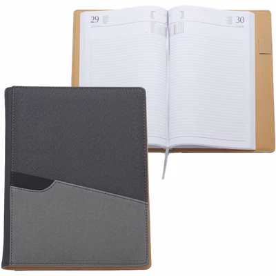 Immagine di Agenda portafoglio con tasca giornaliera 17x24 nero 30+