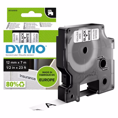 Immagine di Nastro DYMO 450130 D1 mm 12x7 mt nero/bianco