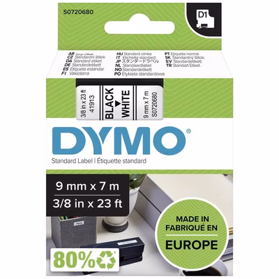 Immagine di Nastro DYMO 409130 D1 mm 9x7 m nero/bianco