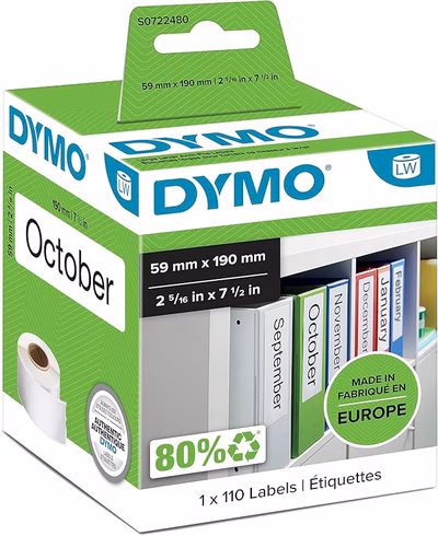 Immagine di Rotolo 110 etichette DYMO 990190 LABEL WRITER mm 190x59 bianco