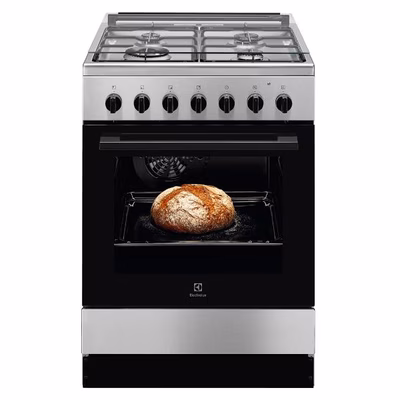 Immagine di Cucina con forno e piano cottura elettrici 57 litri Argento ELECTROLUX CUCINA GAS LKK620010X A 60CM