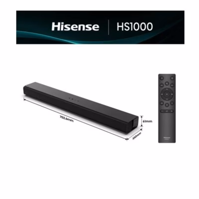 Immagine di Soundbar 120 Nero HISENSE SOUNDBAR HS1000 2.0 DOLBY BLUETOOTH 120W HS1000