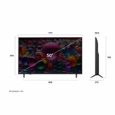 Immagine di Tv 50" 4K (3840x2160) LG ELECTRONICS 50 UA75 4K UHD PIEDINI LATERALI WEBOS25 50UA75006LA.API