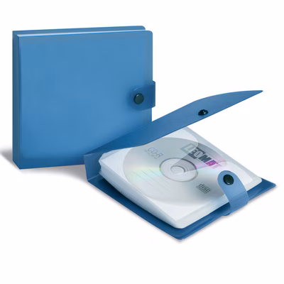 Immagine di Porta cd/dvd LEOMAT 24 posti c/bottone blu