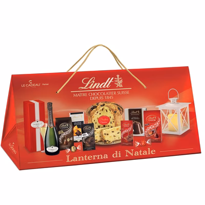 Immagine di Confezione Lanterna di Natale Lindt laminata rossa - 9pz