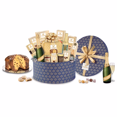 Immagine di Cappelliera in velluto blu e oro Supreme - 15pz