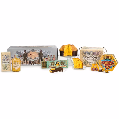 Immagine di Lolli Luxury Gift Box E Panettone + Liquore + Torrone + Baci al Cacao - 4pz