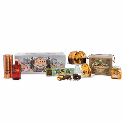 Immagine di Lolli Luxury Gift Box F Panettone + Gin + Babà + Torrone - 4pz