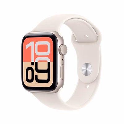 Immagine di Apple Watch SE 3 GPS Cassa 44 mm in alluminio galassia cinturino Sport galassia - M/L