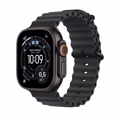 Immagine di Apple Watch Ultra 3 GPS+Cellular Cassa 49 mm in titanio nero cinturino Ocean nero