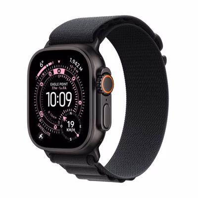 Immagine di Apple Watch Ultra 3 GPS+Cellular Cassa 49 mm in titanio nero Alpine Loop nero - L
