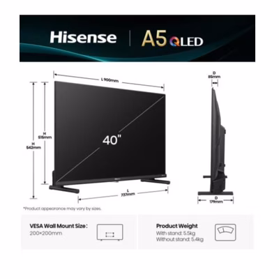 Immagine di Tv 40" Full HD (1920x1080) HISENSE 40 A59Q QLED Full HD SMART VIDAA 40A59Q