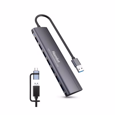Immagine di Hub USB 3.0 7 porte + USB-C adapter