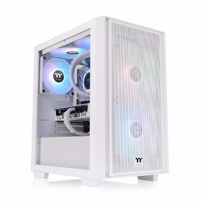 Immagine di Cabinet micro-atx Bianco THERMALTAKE Versa H16 taglia ARGB Snow/White/Win/SPCC/Tempered Gla CA1Y800S6WN0