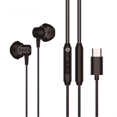Immagine di Auricolari con filo si USB-C Nero CONCEPTRONIC CUFFIE AURICOLARI ERGONOMICHE USB-C BRENDAN04B