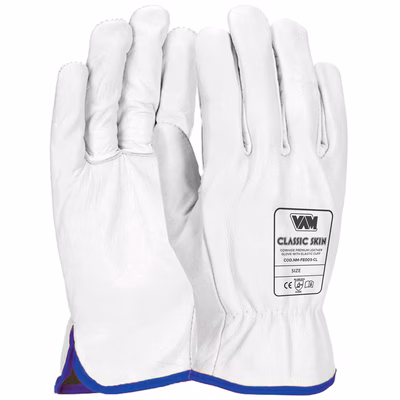 Immagine di Guanti in pelle fiore bovina VAM DRIVER CLASSIC SKIN colore bianco taglia 9