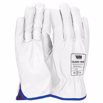 Immagine di Guanti in pelle fiore bovina VAM DRIVER CLASSIC SKIN colore bianco taglia 11