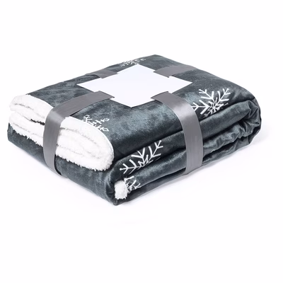 Immagine di Coperta natalizia Ricord in pile antipilling e Sherpa cm 160x125 colore grigio