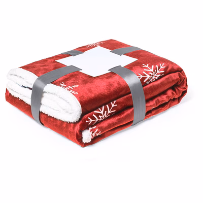 Immagine di Coperta natalizia Ricord in pile antipilling e Sherpa cm 160x125 colore rosso