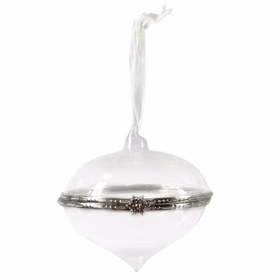 Immagine di Cipolla natalizia in vetro trasparente GS0927 Ø 8 cm altezza utile 6,5 cm