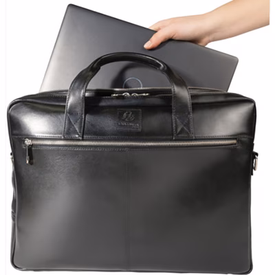 Immagine di Borsa portacomputer 15.6" Exactive doppio scomparto in pelle colore nero