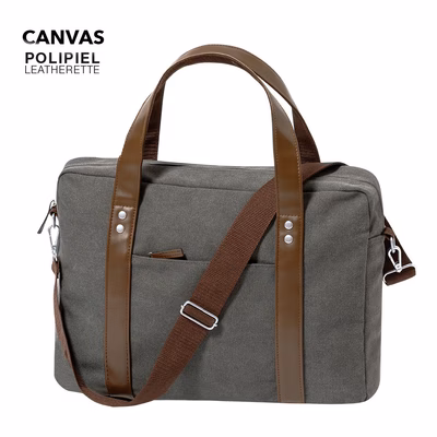 Immagine di Portadocumenti a tracolla Tramez in tela/PU colore grigio