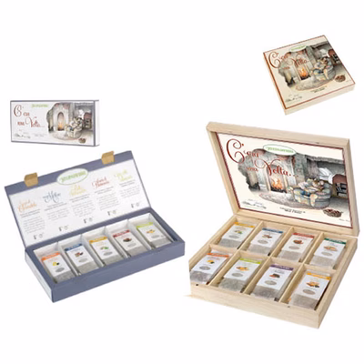 Immagine di Scatola regalo legno tisane 40 filtri assortiti