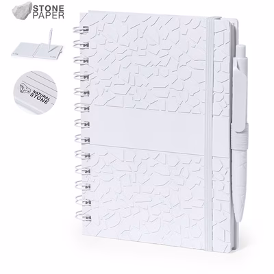 Immagine di Taccuino ad anelli 70ff A5 Amber in carta/estratti di pietra con penna