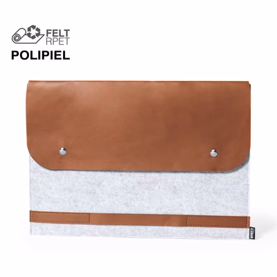 Immagine di Custodia per PC portatile 14" Brack in feltro RPET e PU colore grigio