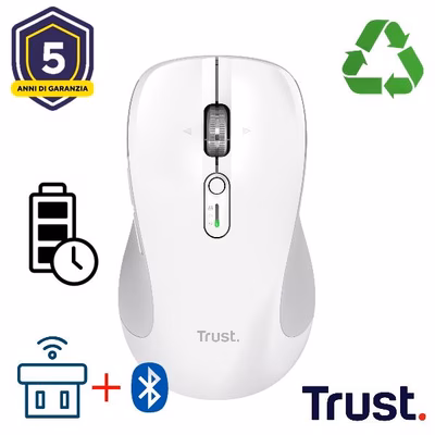 Immagine di TRUST MOUSE WIRELESS MULTICONNECT 2x BT + WL 2,4GHZ CON 25674