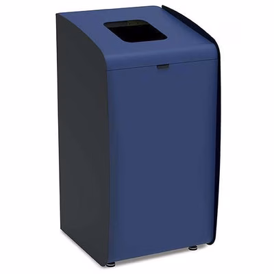 Immagine di Cestino gettacarte MEDIAL ROXY CLASSIC in metallo 80 litri colore nero/blu