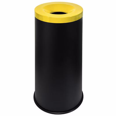 Immagine di Cestino gettacarte auto-estinguente MEDIAL GRISU' COLOR 50 litri colore nero/giallo