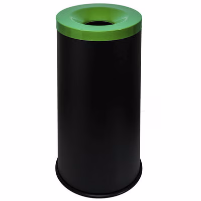 Immagine di Cestino gettacarte auto-estinguente MEDIAL GRISU' COLOR 50 litri colore nero/verde