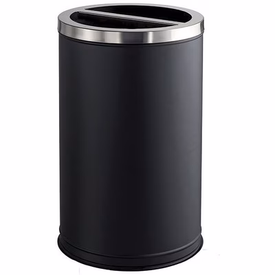 Immagine di Cestino gettacarte MEDIAL STATION 2 flussi per la raccolta differenziata colore nero inox