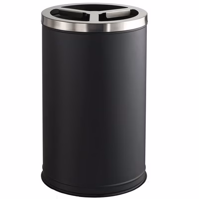 Immagine di Cestino gettacarte MEDIAL STATION 3 flussi per la raccolta differenziata colore nero inox