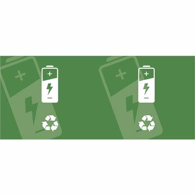 Immagine di Etichette autoadesive MEDIAL per contenitore CASPER simbolo pile esauste colore verde