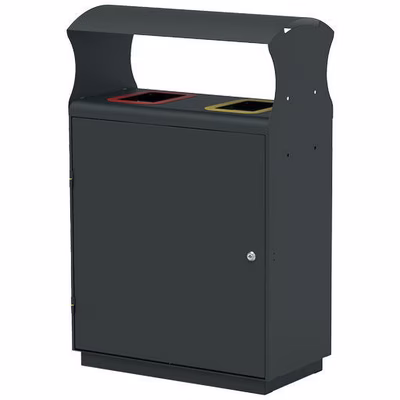 Immagine di Postazione in acciaio MEDIAL AMSTERDAM 2 flussi per la raccolta differenziata colore grigio