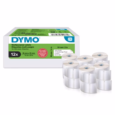 Immagine di Rotolo 500 etichette DYMO LABEL WRITER mm 19x51 bianco