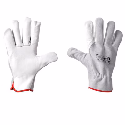 Immagine di Guanti in pelle fiore/crosta RAYS SKINGLOVE COMBI colore bianco taglia 8 - paio