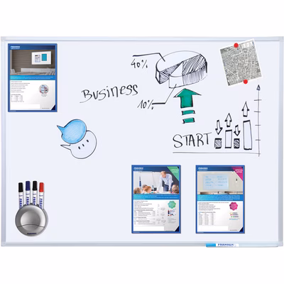 Immagine di Lavagna bianca magnetica in acciaio 180x120 cm