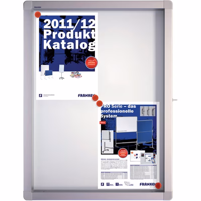 Immagine di Bacheca vetrina magnetica bianca per esterni cm 53x70