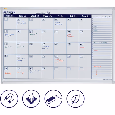 Immagine di Planner agenda mensile magnetico cancellabile a secco, 60 x 90 cm