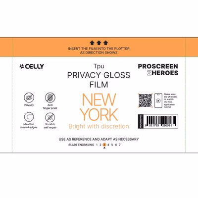 Immagine di Proteggi schermo pellicola protettiva tpu CELLY PROFILMPRO PRIVACY GLOSSY - Privacy Glossy Film 5 PR