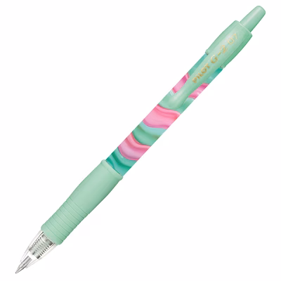 Immagine di Roller ink gel a scatto colore nero PILOT G-2 FLOW fusto verde punta fine mm 0,7